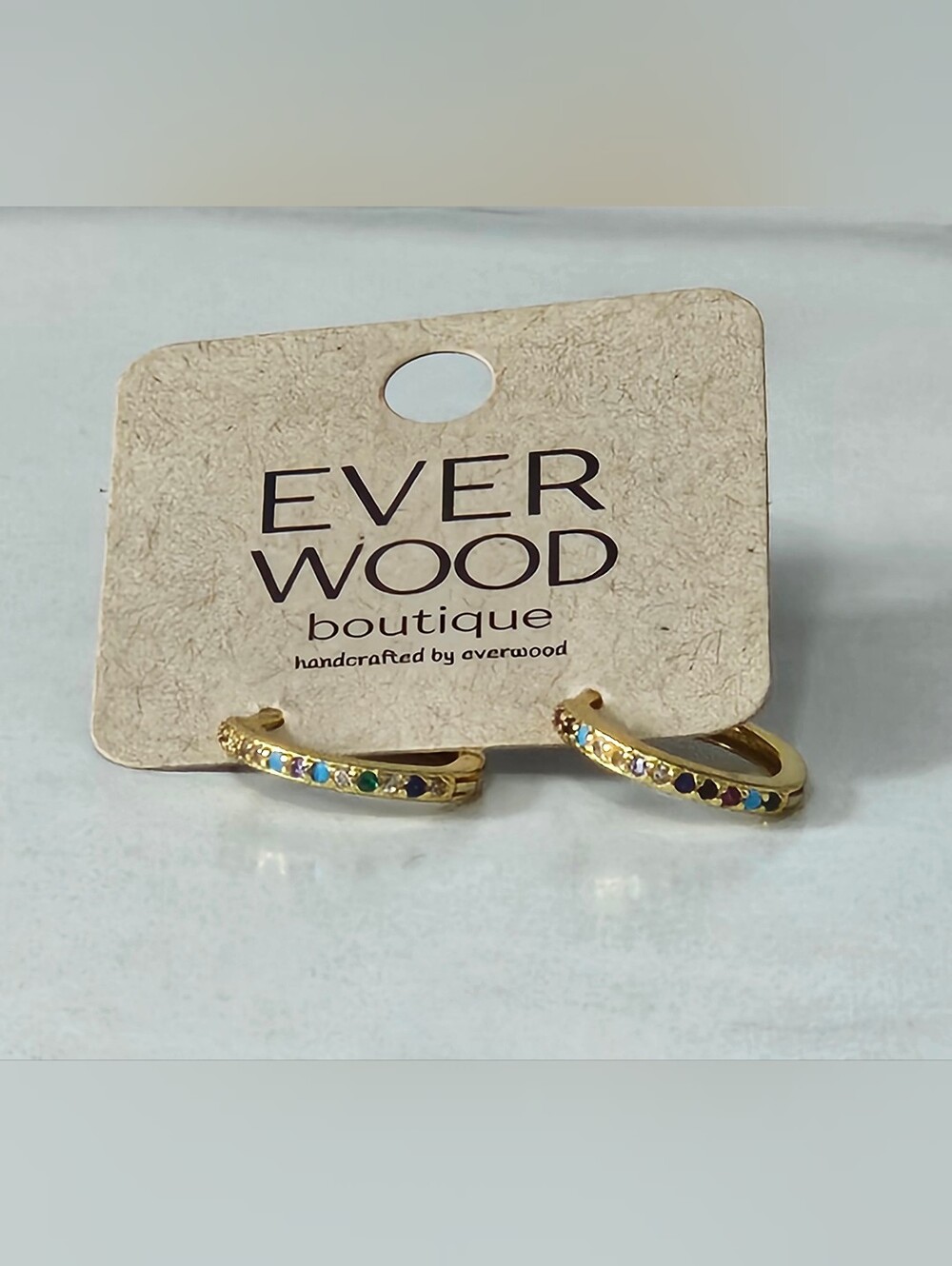 Corful Crystal Gold-Tone Huggies